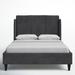 Joss & Main Cenedra Queen Low Profile Platform Bed Upholstered/Velvet, Steel in Brown | 54 H x 65 W x 87 D in | Wayfair