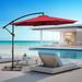 Arlmont & Co. Cheryl-Ann 120" Round Cantilever Umbrella Metal in Red | 97 H x 120 W x 120 D in | Wayfair D5D38842BB75486FB791C565E7CB6F30