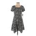 Mimi Chica Casual Dress - Fit & Flare: Gray Paisley Dresses - Women's Size X-Small