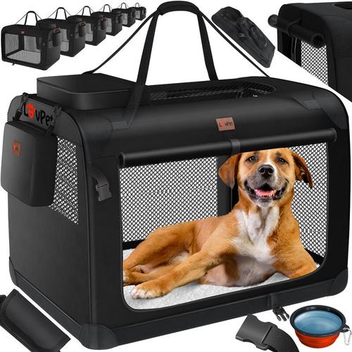 LOVPET® Hundebox Hundetransportbox faltbar Inkl.Hundenapf Transporttasche Hundetasche Transportbox