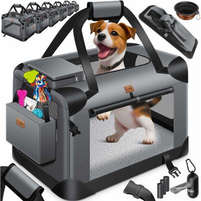 Hundebox Hundetransportbox faltbar Inkl.Hundenapf Transporttasche Hundetasche Transportbox für