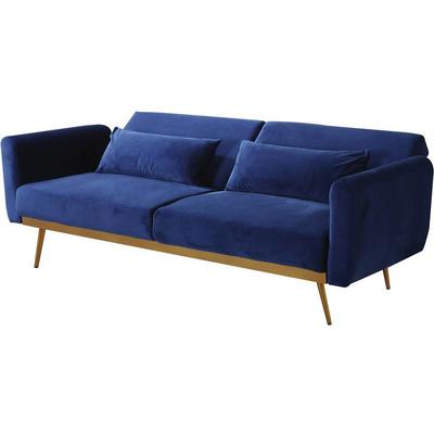 Habitat Et Jardin - Schlafsofa aus Samt 'Donia' - 203 x 81 x 83 cm - 3-Sitzer - Dunkelblau Image