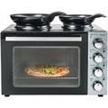 Bestron - Cucina compatta con forno e doppia piastra, Crispy & Co, 3200 Watt, Nero