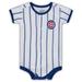 Newborn White/Royal Chicago Cubs Power Hitter Short Sleeve Bodysuit