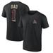 Men's Fanatics Branded Black Arizona Coyotes Logo Number One Dad T-Shirt