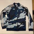 Adidas Jackets & Coats | Blue Adidas Camo Jacket | Color: Blue | Size: Lb