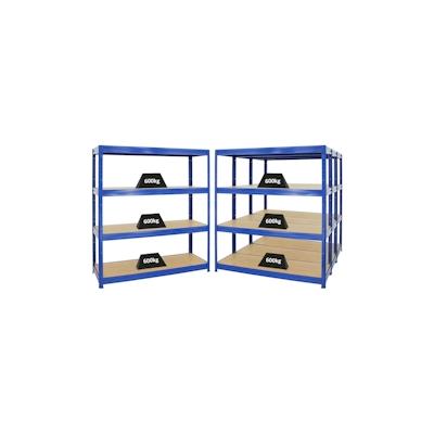 PROREGAL Mega Deal | 4x Schwerlastregal Dino | HxBxT 180x160x60 cm | Fachlast 600kg | Blau | Stecksystem Lagerregal Regalsystem 4 Stk. Image