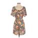 H&M Casual Dress - Mini: Orange Floral Dresses - Women's Size X-Small