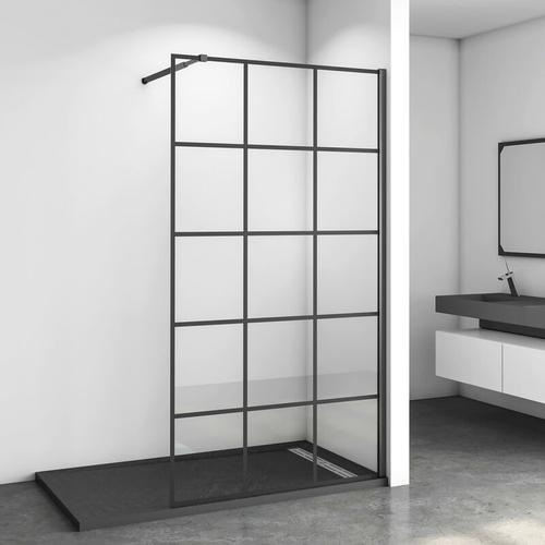 120x200cm Schwarze Gittermuster FormDuschabtrennung 8mm Nano esg Duschwand Duschabtrennung +