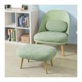 Poltrona Relax Imbottita con poggiapiedi Poltrona e Pouf Verde, scandinave Verde FST63-GR - Sobuy