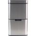 Hanover 62-Liter / 16.4-Gallon Trash Can with Dual Bins and Sensor Lid in Stainless Steel