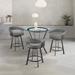 Naomi and Chelsea Counter Height Dining Set in Grey Faux Leather