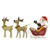 Santa and Reindeer Assortment with LED Lights - Red - 33 in