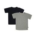 Minymo - T-Shirt Basic Knit 2Er-Pack In Marine/Grau Melange, Gr.134