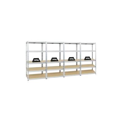 PROREGAL 4x Schwerlastregal Tiger | HxBxT 180x90x60 cm | Fachlast 265kg | Verzinkt | Stecksystem Lagerregal Regalsystem 4 Stk. Image
