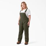 Dickies Women's Plus Relaxed Fit Bib Overalls - Rinsed Moss Green Size 20W (FBW206)