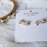 Kate Spade Jewelry | Kate Spade Double Bow Bangle And Studs Set | Color: Gold/White | Size: Os