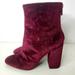 Jessica Simpson Shoes | Jessica Simpson Women Embossed Velvet Booties | Color: Purple | Size: 8.5