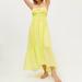 Urban Outfitters Dresses | Nwot Urban Outfitters Lemon Yellow Reina Semi-Sheer Floaty Floral Maxi Dress | Color: Yellow | Size: M