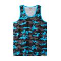 Men's Big & Tall Heavyweight Cotton Tank by KingSize in Electric Turquoise Camo (Size 7XL)