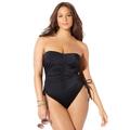 Plus Size Women's Adjustable Bandeau One Piece by Swimsuits For All in Black (Size 6)