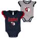 Newborn & Infant Navy/Heathered Gray Cleveland Guardians Scream Shout Two-Pack Bodysuit Set