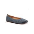 Women's Safi Ballerina Flat by SoftWalk in Denim Nubuck (Size 6 1/2 M)