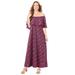 Plus Size Women's Meadow Crest Maxi Dress by Catherines in Classic Red Paisley (Size 4X)