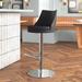 Wade Logan® Afsaneh Swivel Adjustable Height Stool Wood/Leather/Metal/Faux leather in Black/Brown | 18.5 W x 19.5 D in | Wayfair