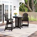 Sol 72 Outdoor™ Anette 2-Person 36" Round, Counter-Height Dining Set Plastic in Black | 35.8 W x 35.8 D in | Wayfair