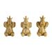 Dakota Fields 3 Piece Set Elephant Figurines - 8" Polyresin Yoga Elephants Sitting - See No Hear No Speak No Evil | 8 H x 5 W x 5 D in | Wayfair