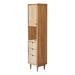 Tikamoon Jonak Linen Cabinet Solid Wood in Brown | 71 H x 16 W x 14 D in | Wayfair TKACOL0001