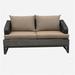 Latitude Run® Outdoor Patio Furniture - Wicker Loveseat w/ Cushions Wicker/Rattan in Red/Orange/Brown | 30.9 H x 56.7 W x 35.4 D in | Wayfair