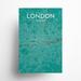 17 Stories London United Kingdom City Map - Unframed Graphic Art Set Paper in Green/White/Brown | 36 H x 24 W x 0.05 D in | Wayfair