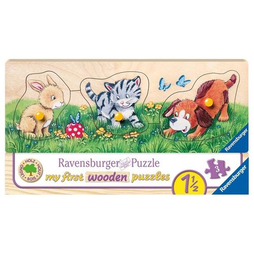 My First Wooden Puzzle – Niedliche Tierkinder 3-Teilig