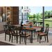 East West Furniture Dining Table Set- a Rectangle Dining Room Table and Kitchen Chairs, Black & Cherry (Pieces & Seat Option)