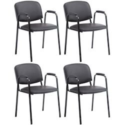 CLP 4er Set Besucherstühle Ken Pro Kunstleder schwarz Image