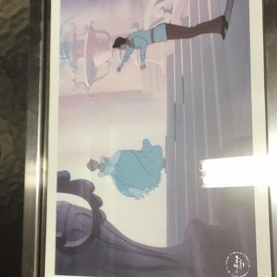 Disney Art | Disney Store Limited Edition Framed Cinderella And Prince Lithograph | Color: Blue/White | Size: Os