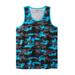 Men's Big & Tall Heavyweight Cotton Tank by KingSize in Electric Turquoise Camo (Size 7XL)