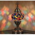 DEMMEX Handmade Colorful Mosaic Glass Table Desk Bedside Lamp Lampshade with Antique Brass Base, Small 11.8x5.5 (Middle East Rug)