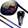 Japan WaZaki Single Hybrid Iron USGA R A Rules Golf Club with Cover,WLIIs Model,Black Blue Finish,No.2, 15 Degree,Mens Regular Flex,65g Graphite Shaft,Plus Half Inch Length