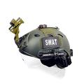 Military FAST Helmet Tactical with Visor Goggles PJ BJ MH Types NVG Mount Airsoft Paintball Hunting Shooting Multifuctional (Army Green PJ Type, Visor Version)