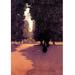 Buyenlarge 'A Quiet Scene' by Maxfield Parrish Painting Print in Black/Indigo | 42 H x 28 W x 1.5 D in | Wayfair 0-587-16905-2C2030