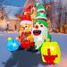 SEASONBLOW Twin Gnomes w/ Gift & Snow Ball Decoration Inflatable Polyester in Green/Red/White | 72 H x 63 W x 39 D in | Wayfair CHX21294-180