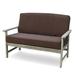 August Grove® Bismark 52.75" Wide Outdoor Loveseat w/ Cushions Wood/Natural Hardwoods in Brown | 36.5 H x 52.75 W x 31 D in | Wayfair