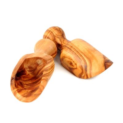 Olive Wood 3.25" Set of 2 Wooden Bath Salt Scoops