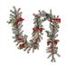 9 ft. General Store Snowy Garland with LED Lights and Bows - Green - 9 ft