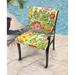 22" x 44" Navy Floral Outdoor Chair Cushion with Ties and Loop - 44'' L x 22'' W x 4'' H