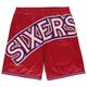 "Men's Mitchell & Ness Red Philadelphia 76ers Big Tall Hardwood Classics Face 2.0 Shorts"