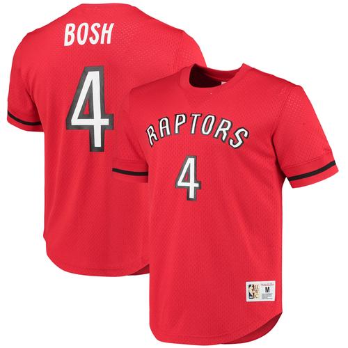 Mitchell & Ness Chris Bosh Herren-T-Shirt „Toronto Raptors 2003“ aus Netzstoff mit Namen und Nummer, Rot